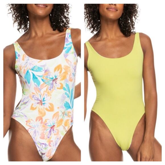 ROXY Swimsuit Size Small Retro Revo One Piece NWT Reversible Swim Beach Surf - Picture 1 of 16